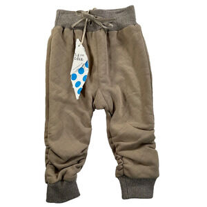 Tia Cibani kids Boys 18 Months Brown/Gray Thermal Stirrup Breeches Joggers New